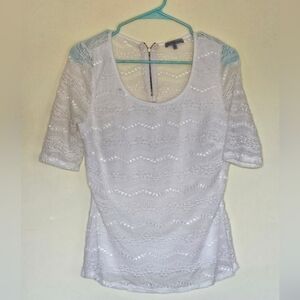 Charlotte Russe White‎ Lace Shirt